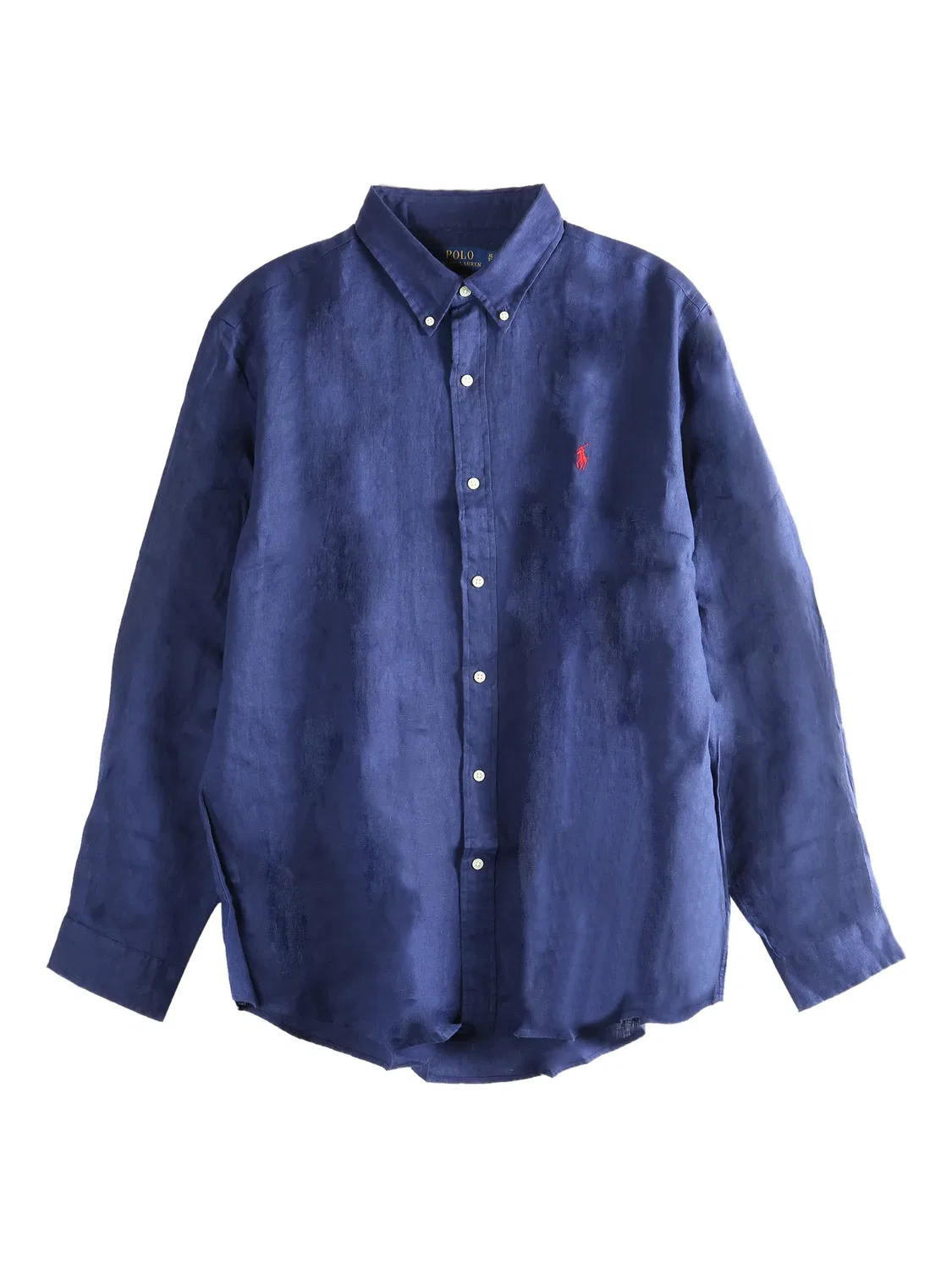 Рубашка с длинным рукавом из хлопка Polo Ralph Lauren, синий