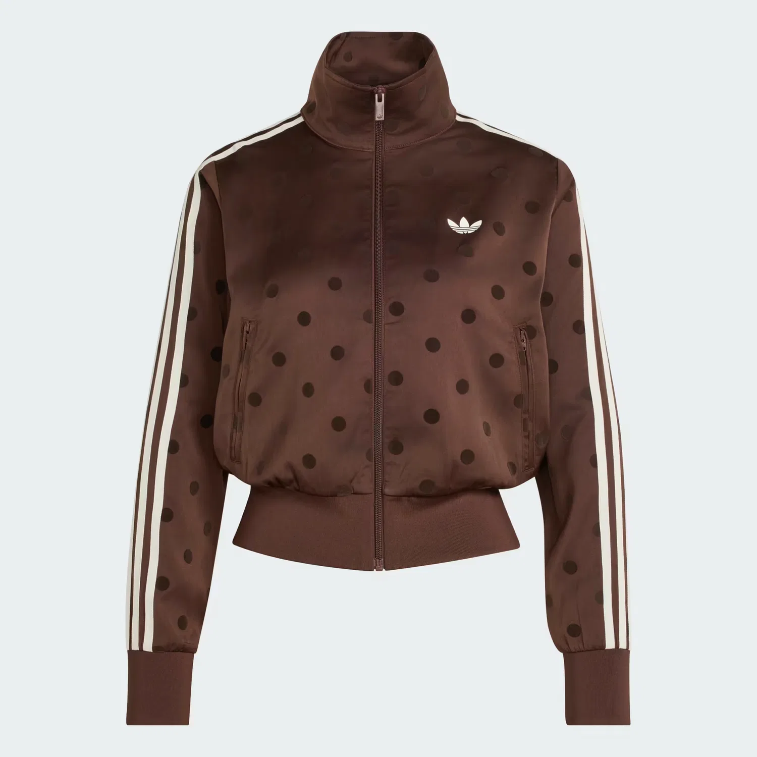 Женская олимпийка с принтом в горошек Satin Polka Dots TT Adidas Originals, рыже-коричневый — фото 4