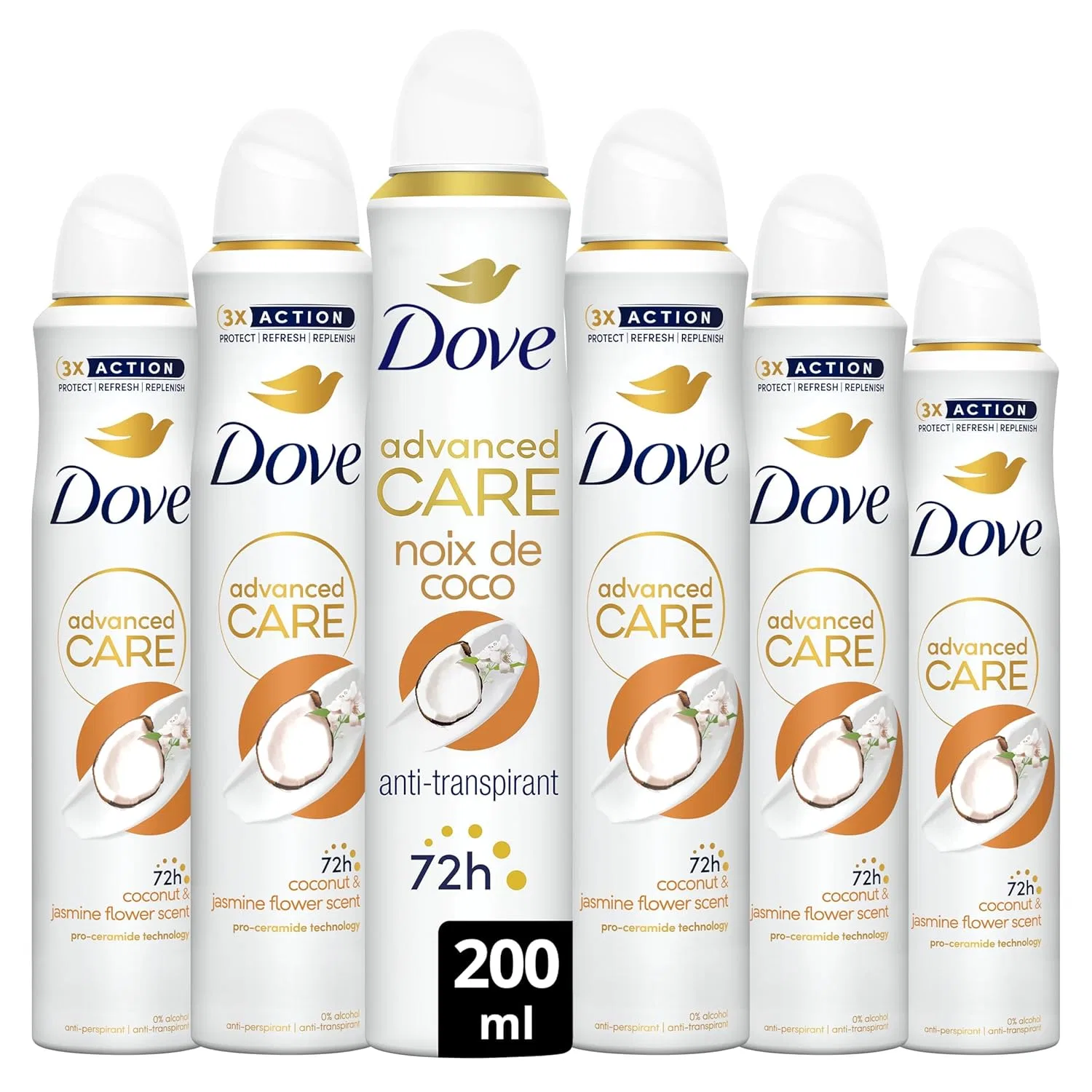 Антиперспирант-спрей Dove Advanced Care, Кокос и Жасмин, 200 мл