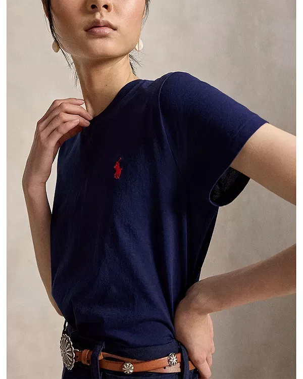 Женская футболка с круглым вырезом Ralph Lauren, темно-синий — фото 4