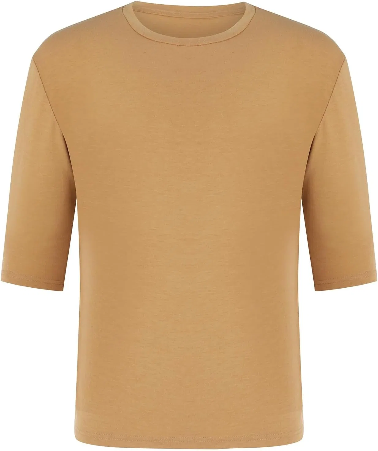 Мужская атлетическая футболка с длинным рукавом 3/4, Khaki — фото 2