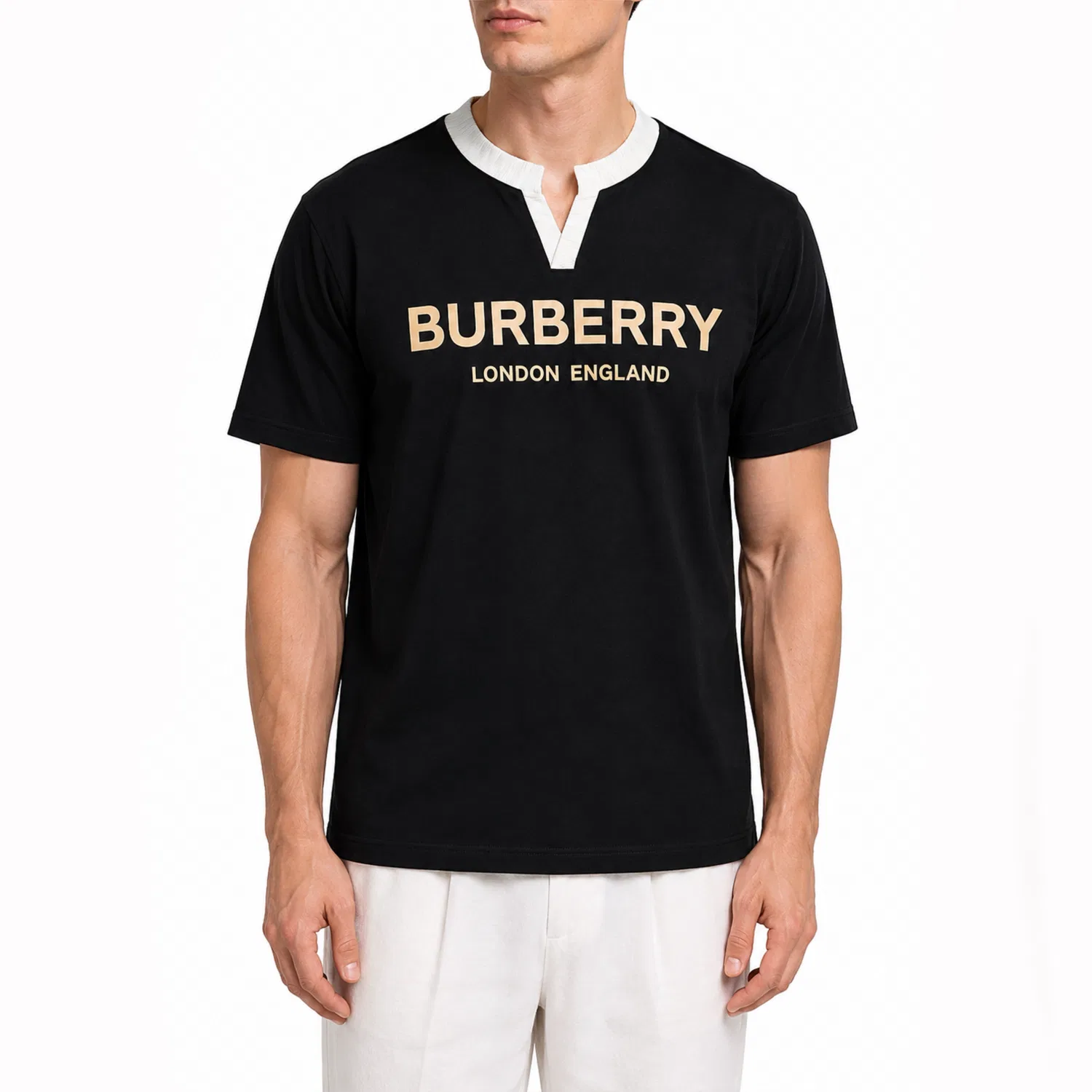 Мужская футболка с V-образным вырезом Floating Light Shadow-Black Burberry, Floating Light Shadow Black — фото 4