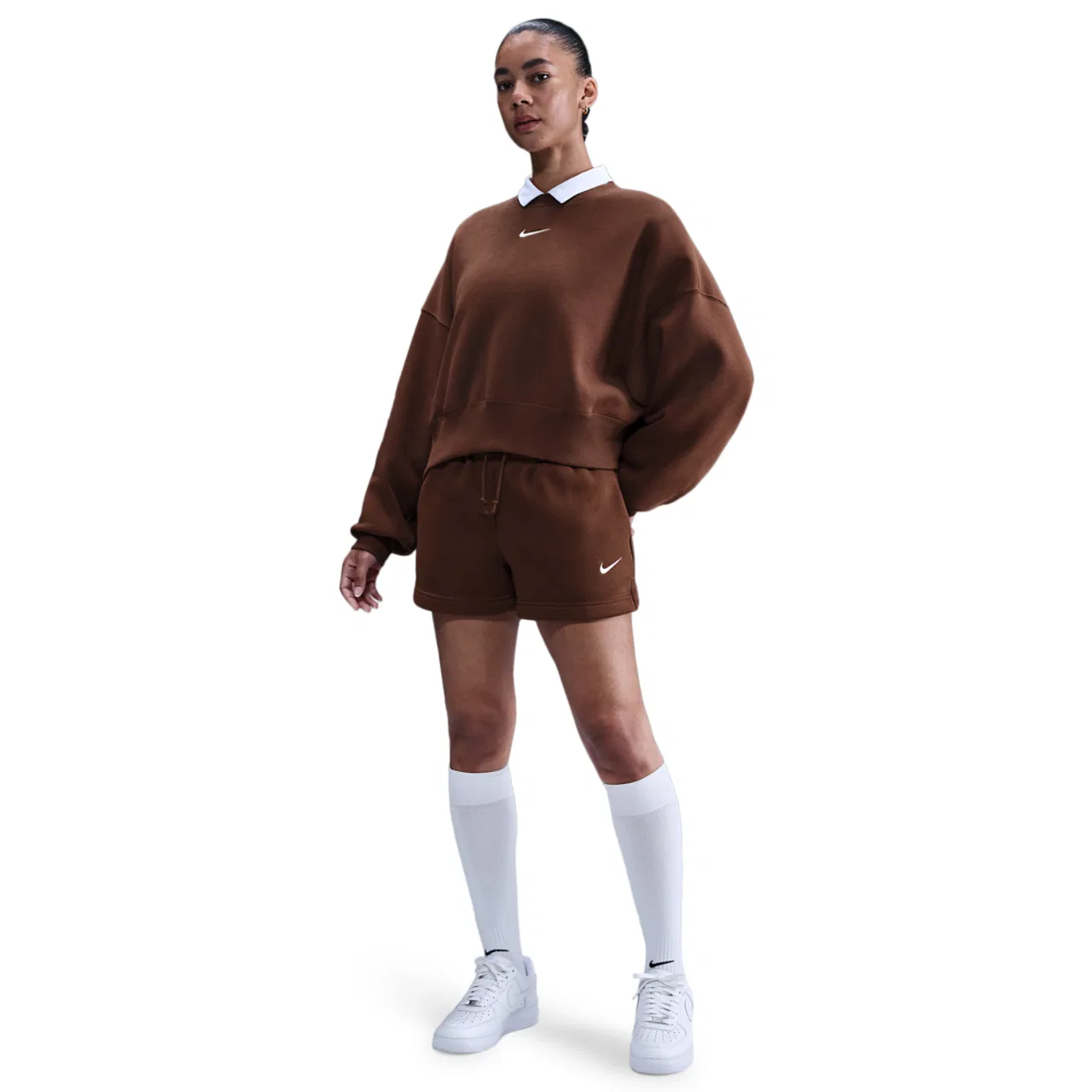 Женская толстовка Style Fleece Crew Nike, цвет Fauna Brown/Sail — фото 2