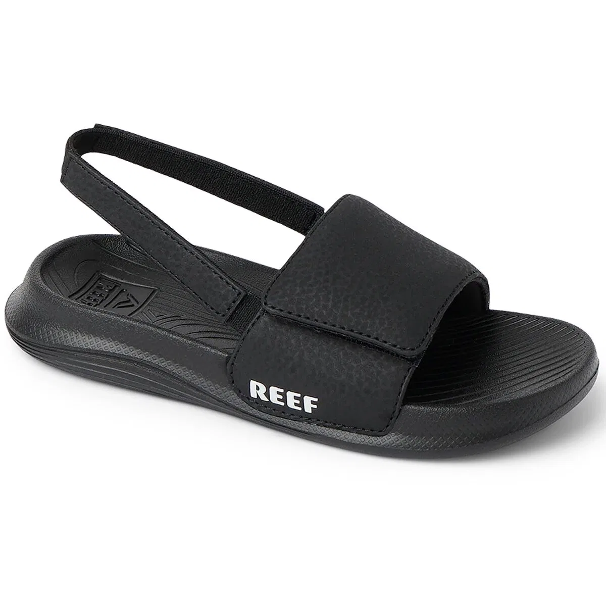 Детские сандалии-слайды с регулируемым ремешком Little Salty Slide Sandal Reef, Black/White — фото 4