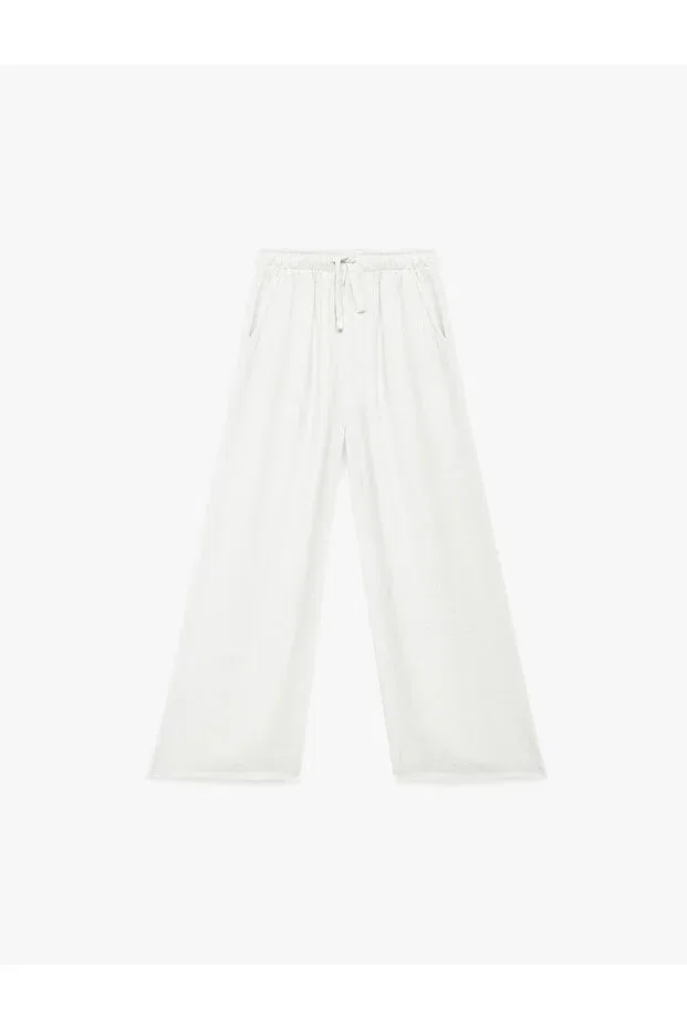 Детские брюки для девочек широкие с завязками Koton, White