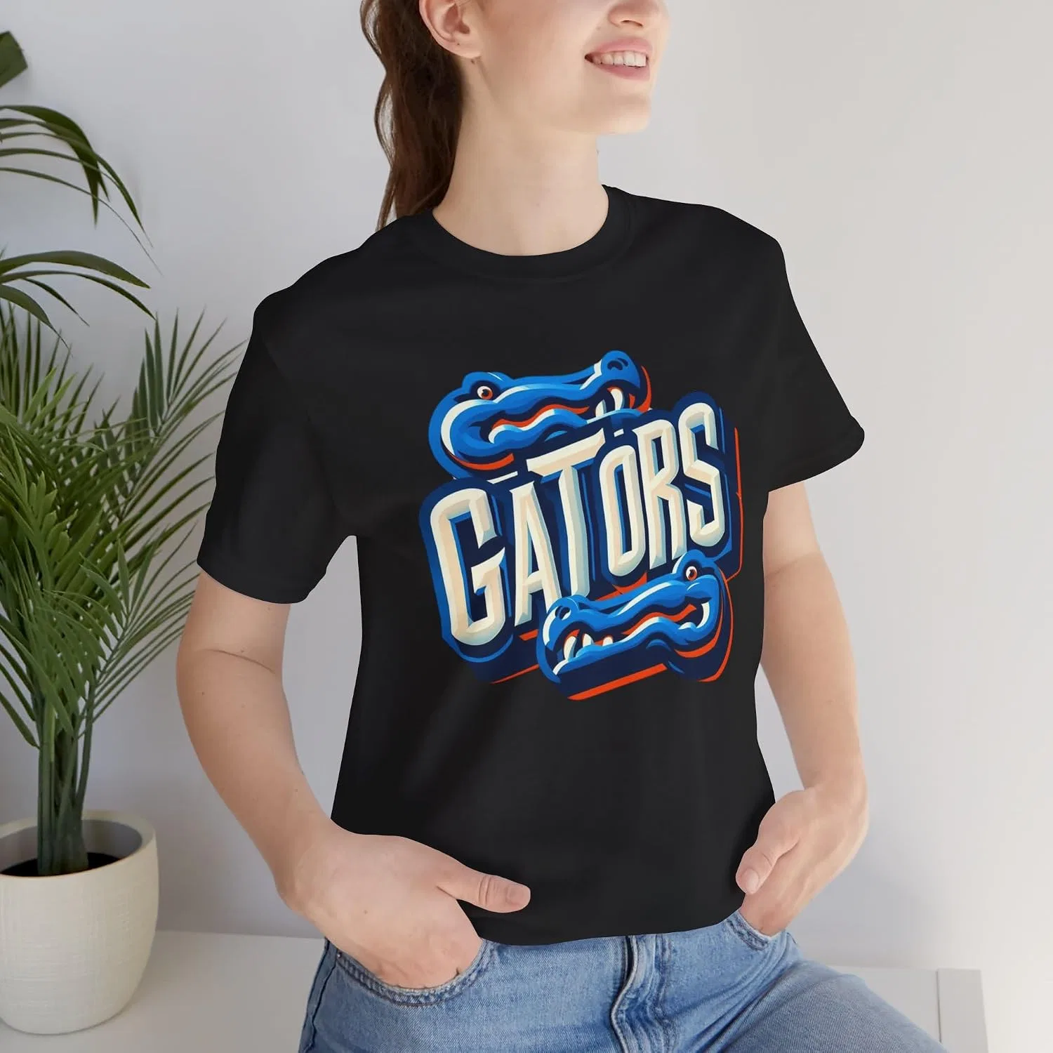 Футболка с принтом Gators Bella Canvas 3001, Black — фото 2