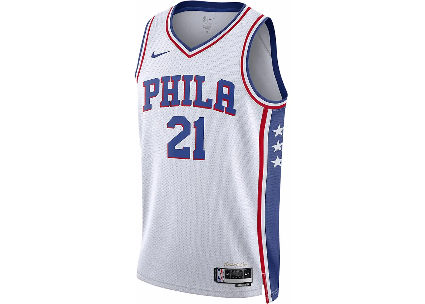 Мужская джерси с длинным рукавом Nike NBA Philadelphia 76ers Association Edition Jersey, Cloud White/Royal Blue/University Red