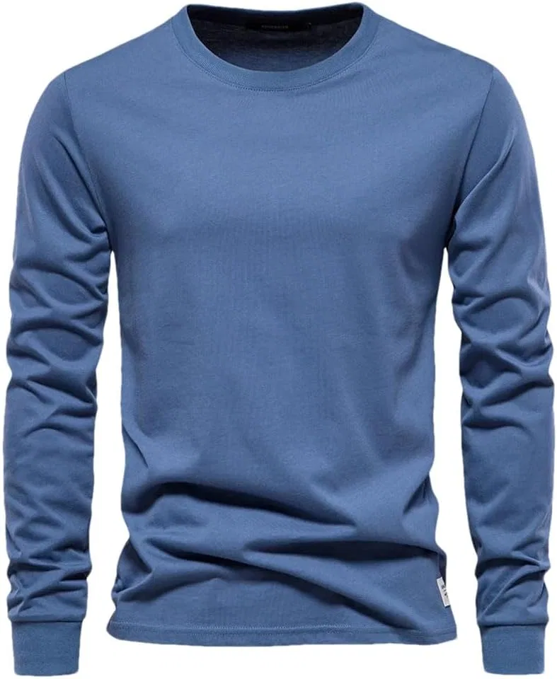 Мужская футболка с круглым вырезом длинным рукавом Cotton, 6