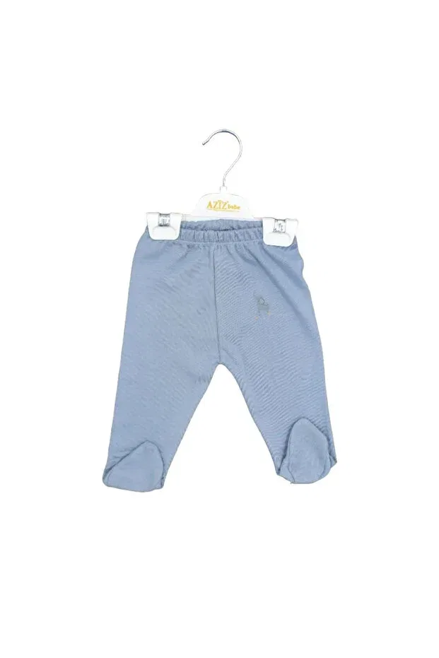 Детские брюки для девочек с принтом Unisex elephant patterned elastic waist booties baby pants 0 months - 12 months Aziz Bebe, Dark Blue