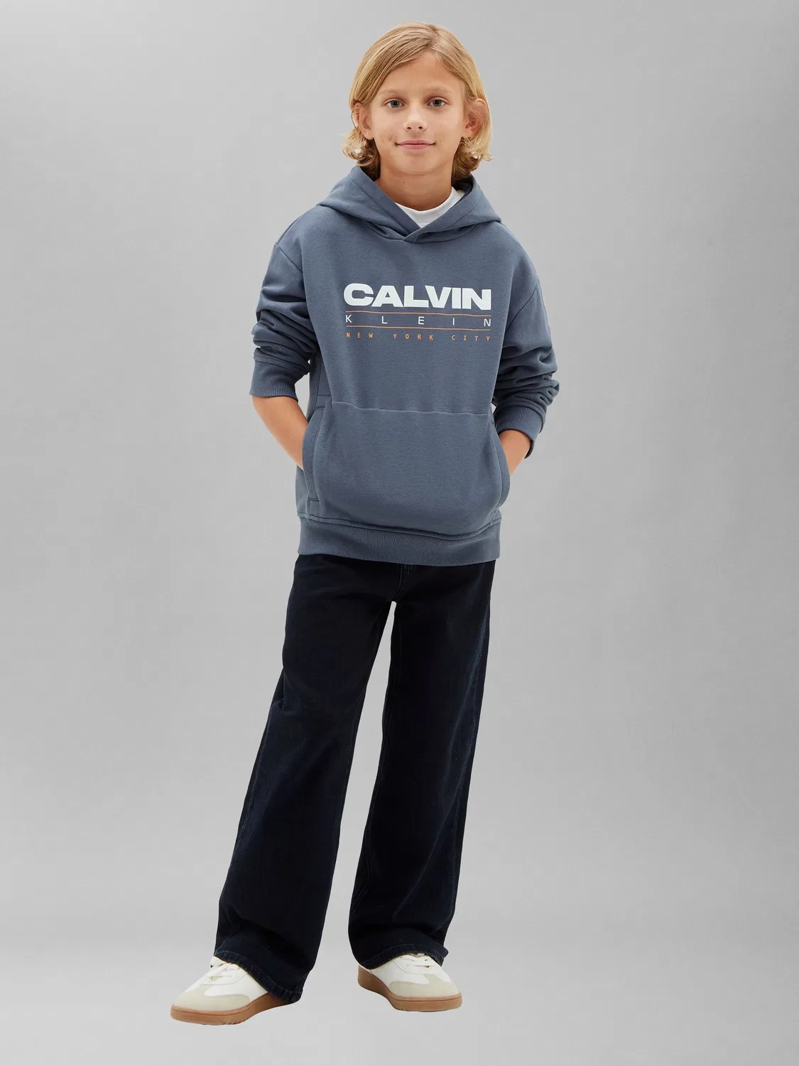 Худи Calvin Klein Jeans Kids, синее — фото 3