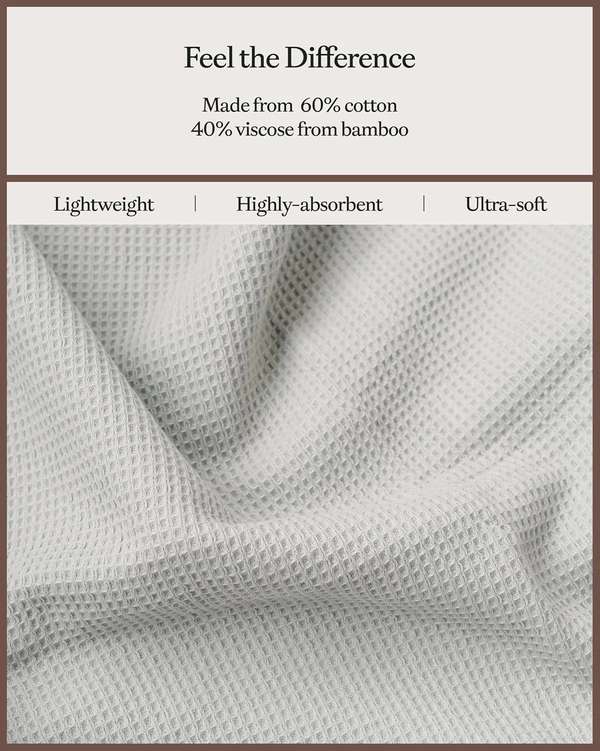 Ватные диски Waffle Washcloth, 4 шт, 33x33 см, Lightgrey Cozy Earth — фото 4