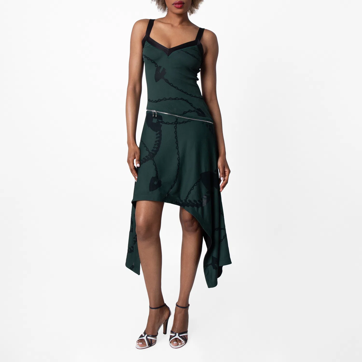 Платье макси с асимметричным подолом Asymmetrical Hem Jacquard Maxi Dress Burberry, Vine Ip Pattern — фото 4
