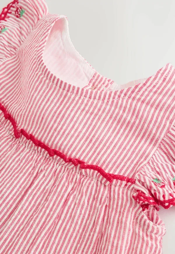 Платье-рубашка с полосками Regular fit and set piece - shirt dress Next, red strawberry, красный — фото 3