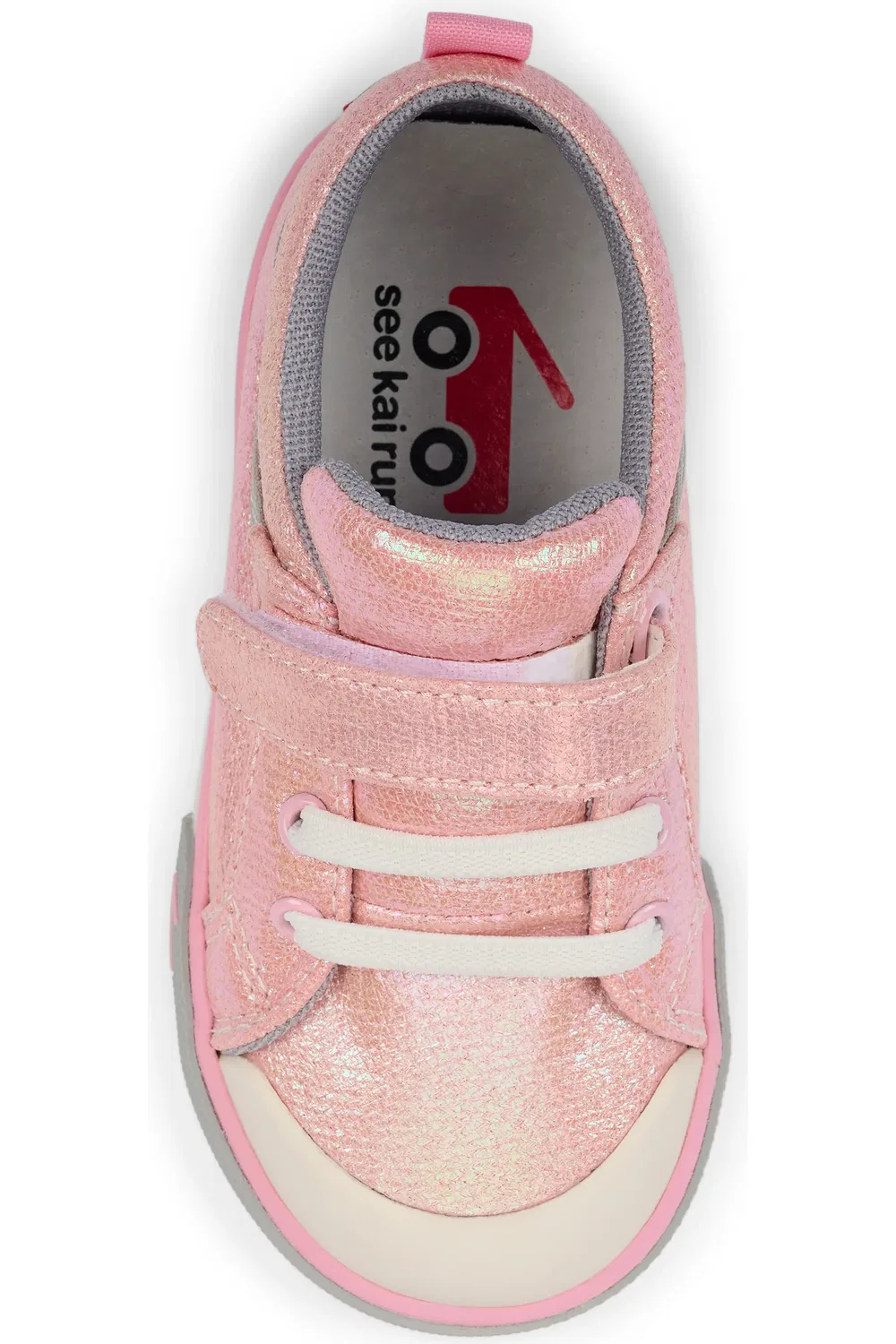 Детские кроссовки на липучке Kristin See Kai Run, Pink Metallic — фото 4