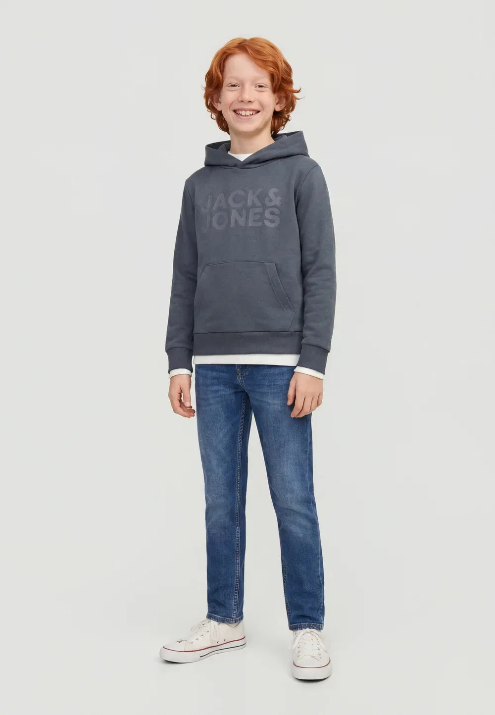 Толстовка с логотипом Jjecorp noos jnr - худи Jack & Jones Junior, Turbulence