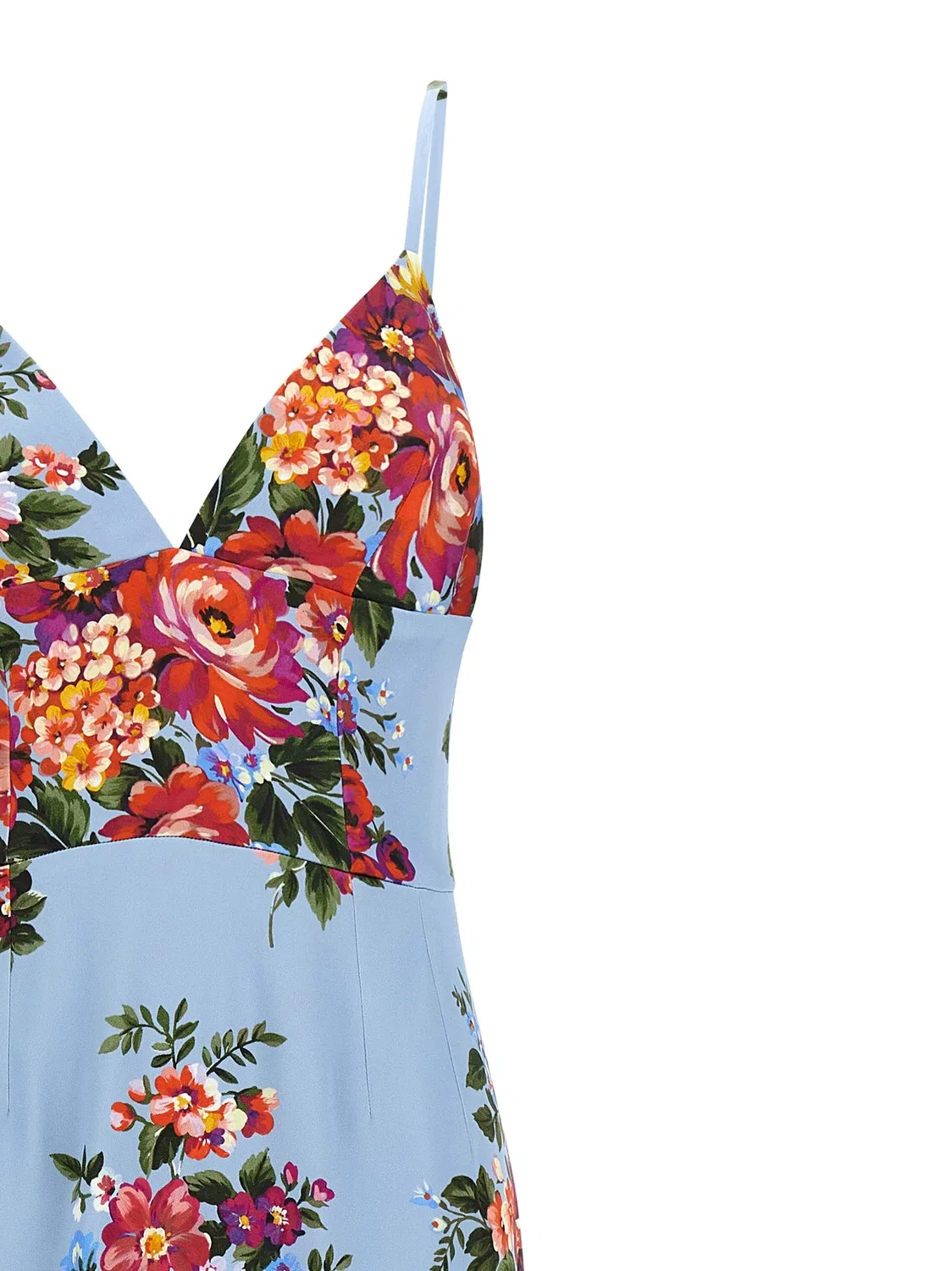 Платье с принтом «Букет Цветов» DOLCE & GABBANA, голубой — фото 3
