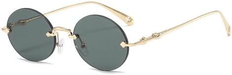 

2027 Женские солнцезащитные очки без оправы в стиле ретро, ​​круглые, с градиентным металлическим покрытием, мужские солнцезащитные очки для активного отдыха и вождения MTZJH, 3