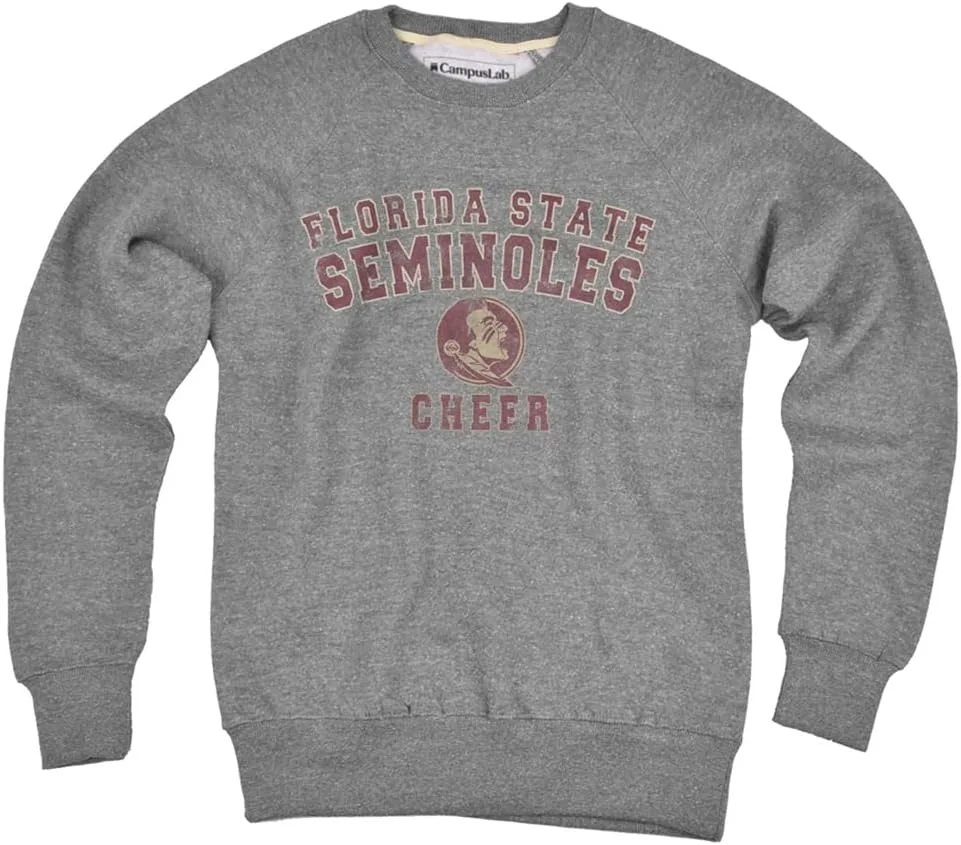 

Campus Lab Florida State University Distressed Cheerleading Unisex Adult Slim Fit Crewneck Sweatshirt