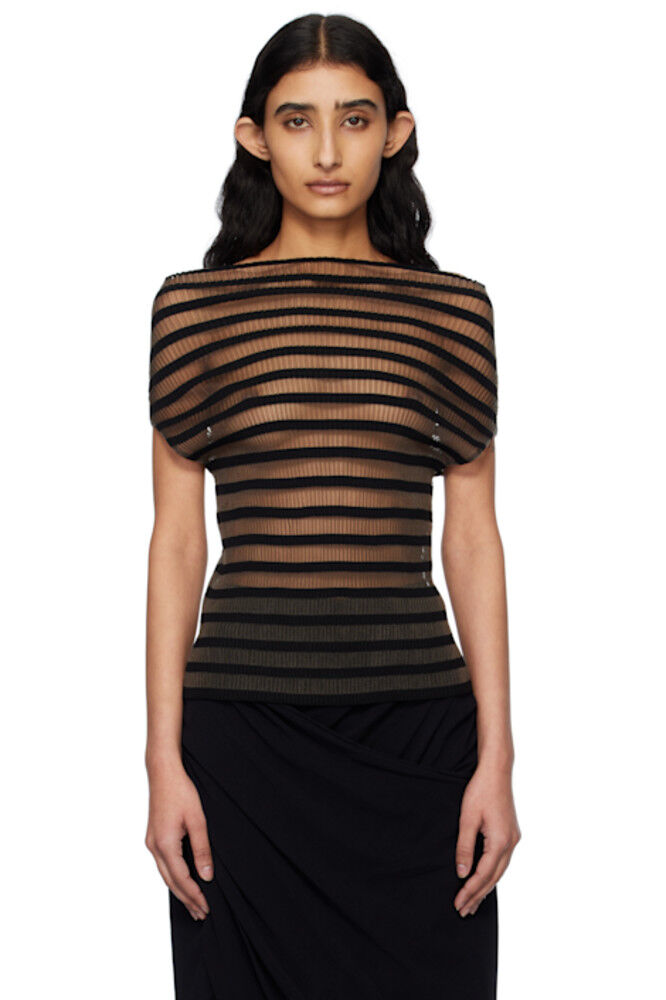 

Черный полосатый топ «The Marinière» Jean Paul Gaultier