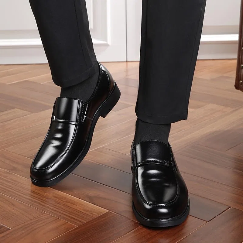 Туфли оксфорды кожаные мужские Slip-On, Black UOPYNE — фото 3