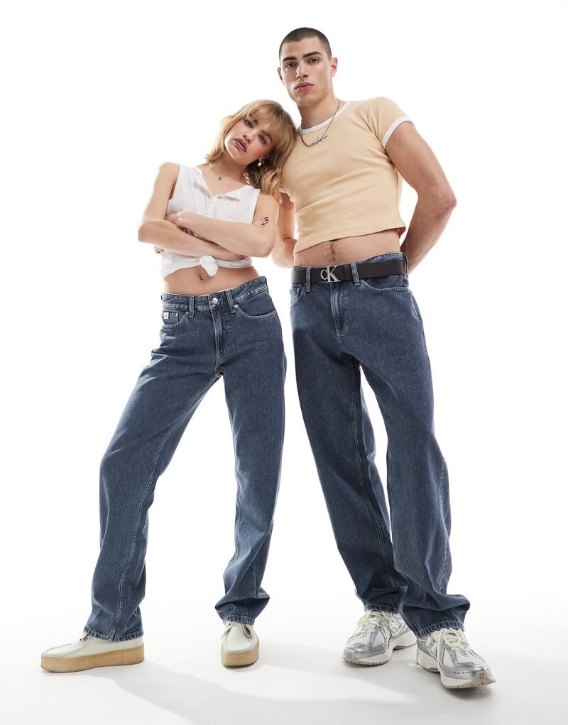 

Серые прямые джинсы унисекс 90-х годов Calvin Klein - эксклюзивно для ASOS