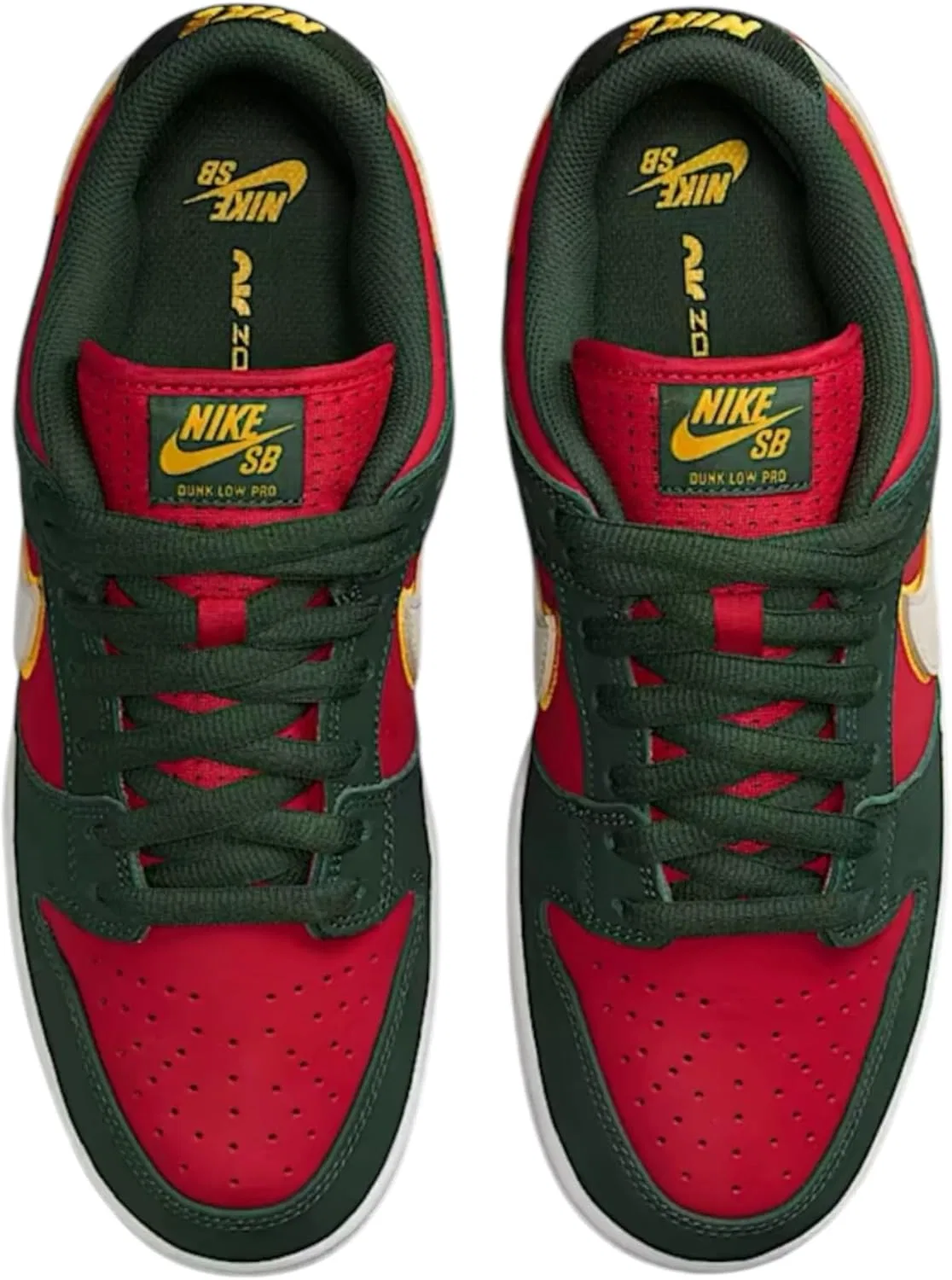 Кроссовки мужские Nike Dunk Low Retro, цвет Fir/White-university Gold — фото 4