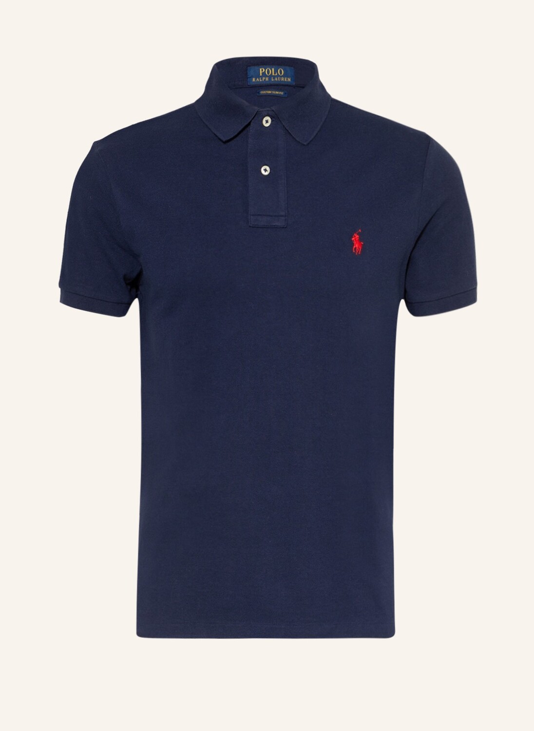 

Рубашка поло узкого кроя из пике на заказ POLO RALPH LAUREN, темно-синий