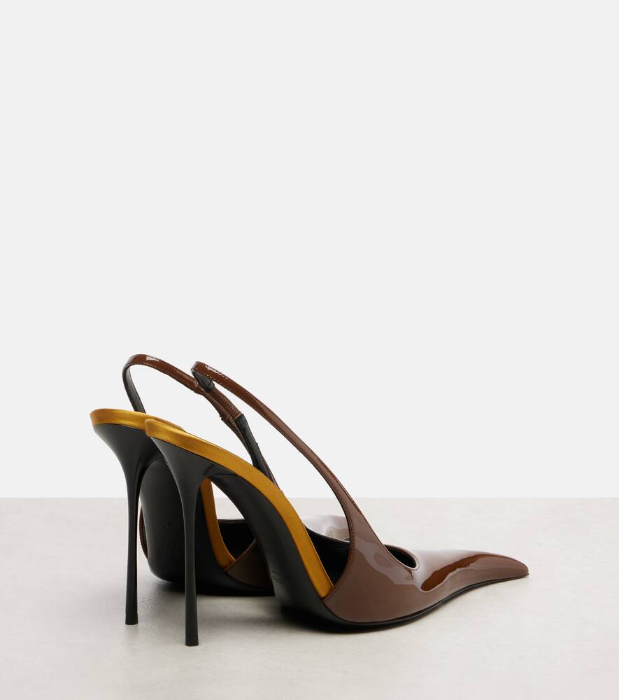 Туфли-лодочки Amalia 110 из лаковой кожи на ремешке Saint Laurent, Burnished Wood/Light — фото 2