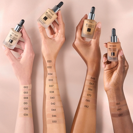 Водостойкая жидкая основа с матовой отделкой Catrice HD Liquid Coverage Foundation, 066 Warm Toffee 30 ml — фото 4