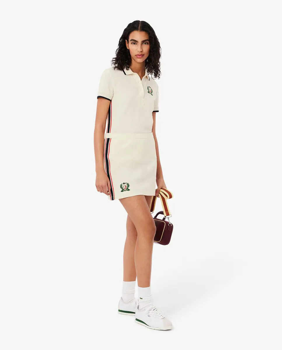 

Фактурная юбка пике французского производства Lacoste, белый