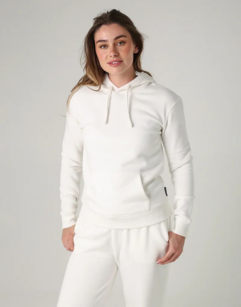 

Толстовка с капюшоном French Connection из хлопковой смеси с завязками на шнурке и карманом-кенгуру цвета слоновой кости