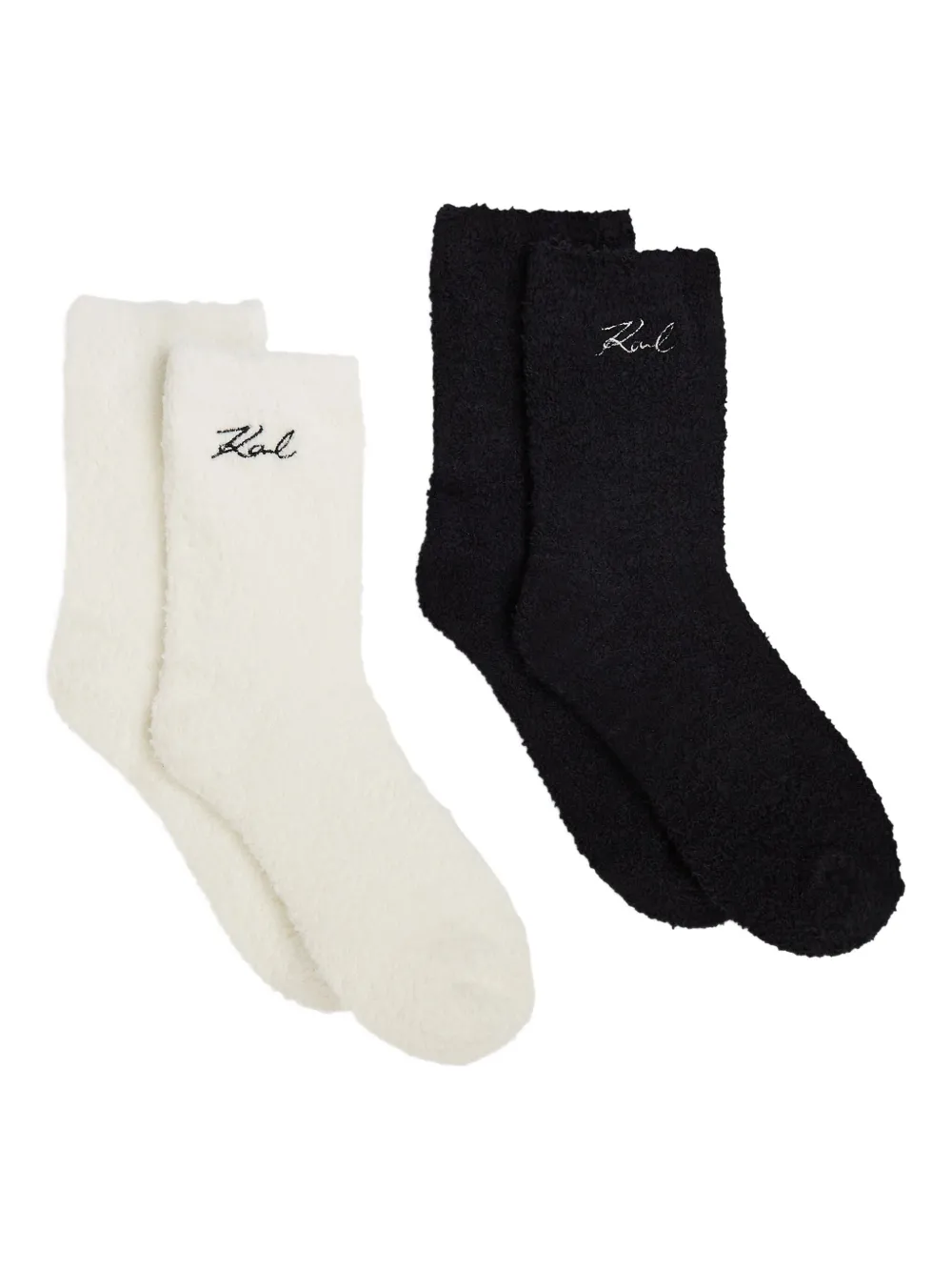 

Комплект из двух пар носков Cosy с вышивкой Signature KARL LAGERFELD, белый