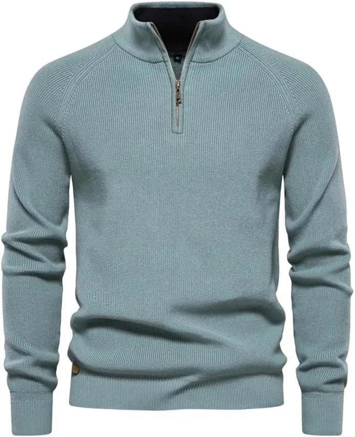 

Хлопковый кардиган на молнии с высоким воротником