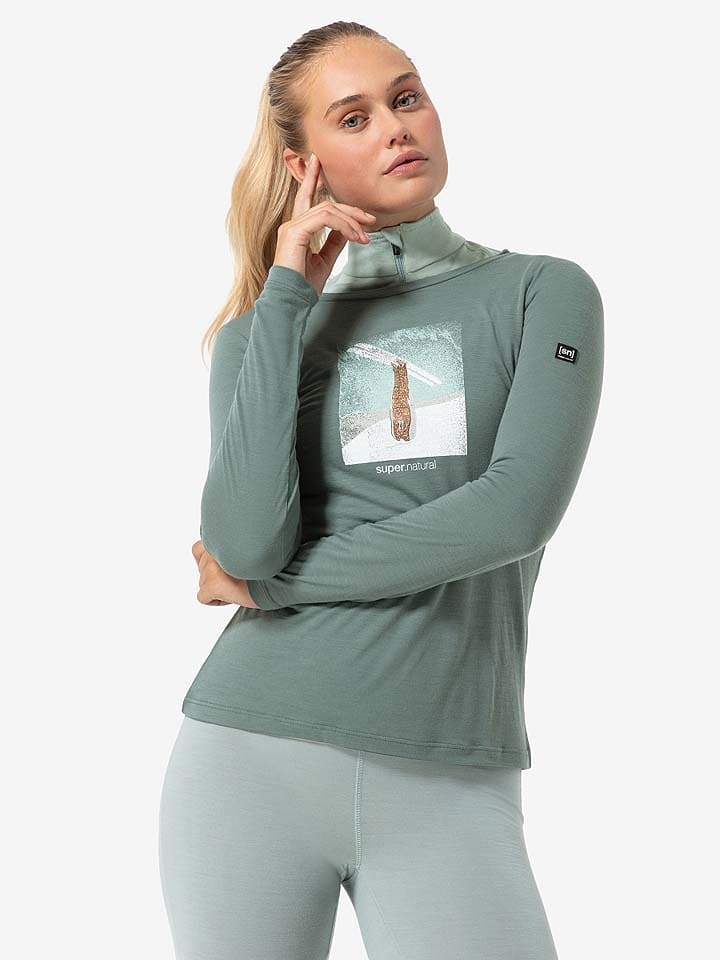 

Лонгслив super.natural Funktionslongsleeve Header, мятный