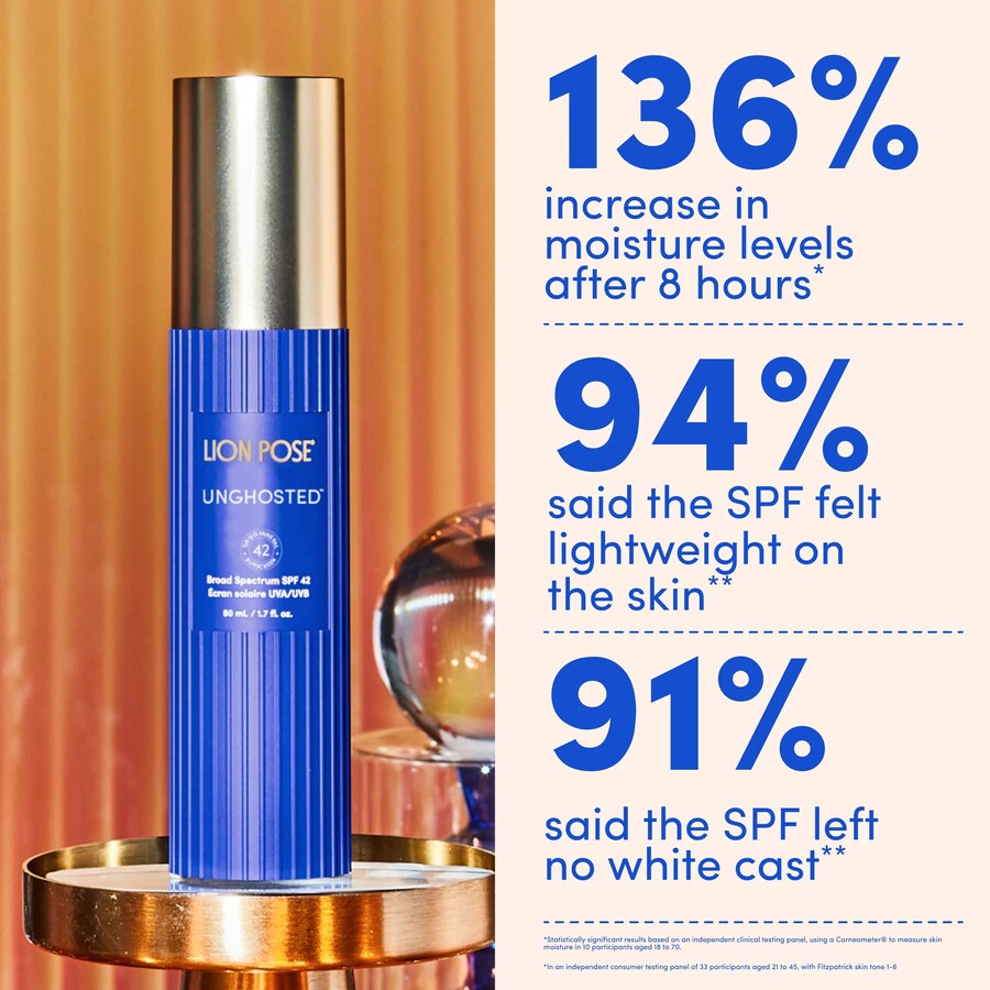 Солнцезащитный крем Unghosted 100% Mineral SPF 42 с цинком и скваланом Lion Pose, 1.7 oz/50 ml — фото 4