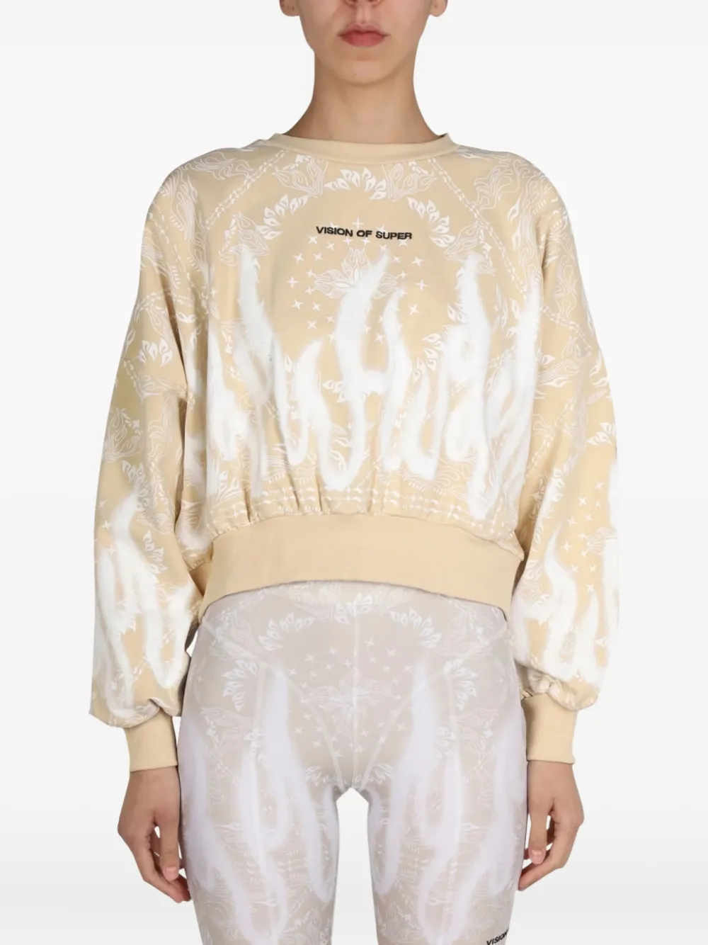 

Свитшот с принтом "пламя" Vision Of Super, бежевый