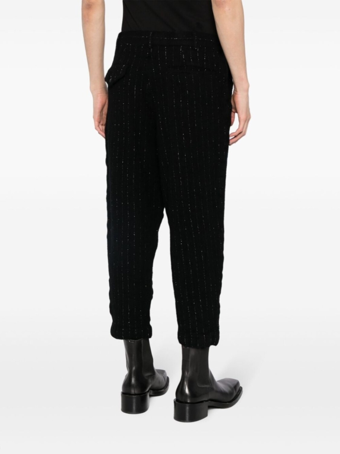 Comme des Garçons Homme Plus укороченные брюки в тонкую полоску, черный — фото 4