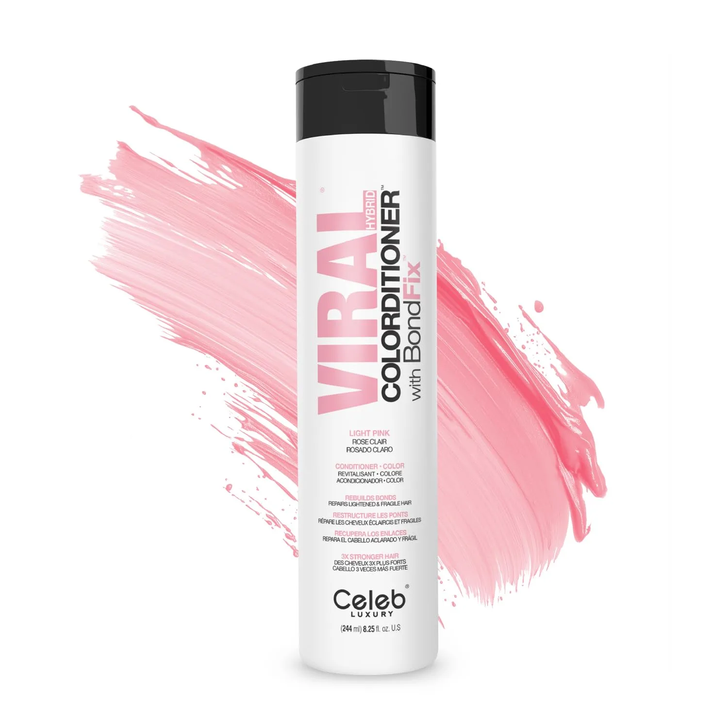 Кондиционер для волос Celeb Luxury Color Depositing Conditioner - средство для обновления цвета с компонентами Bondfix Bond Rebuilder, Viral и Gem Lites, подходит для использования с Colorwash., Light Pink