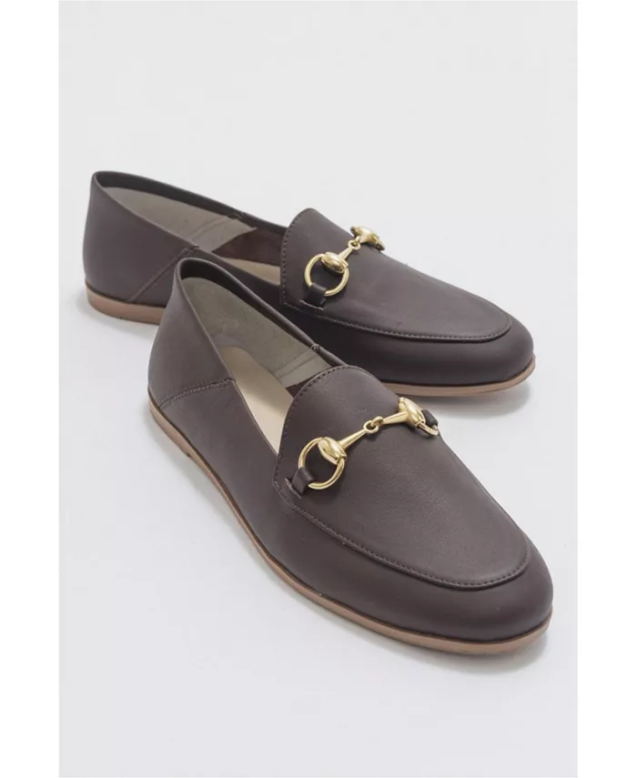 Пенни Лоферы с конской пряжкой из кожи Forever & Always Shoes, коричневый — фото 4