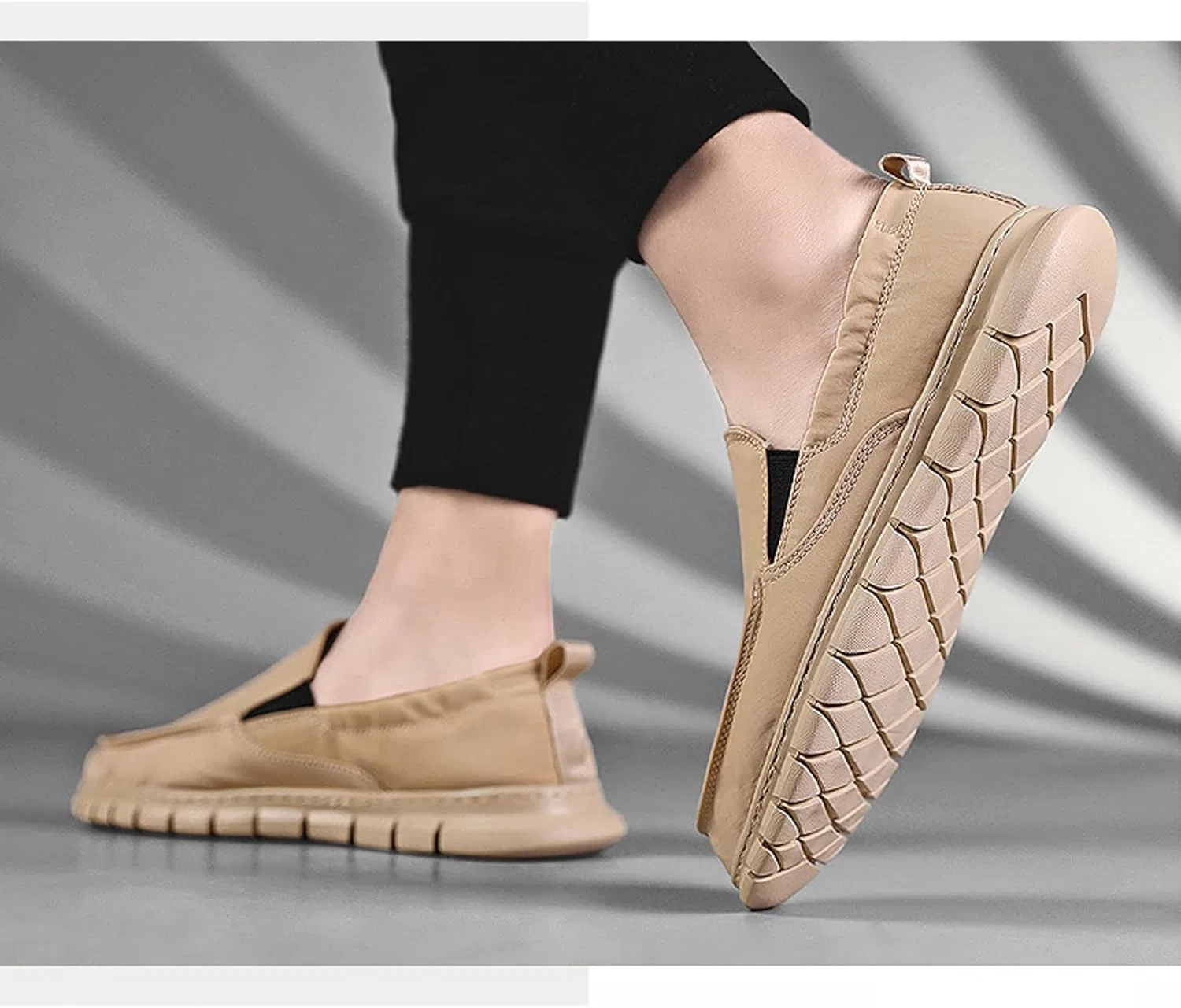 Лоферы кожаные повседневные мужские Moccasin Luxury Classic Brown Asifn — фото 2