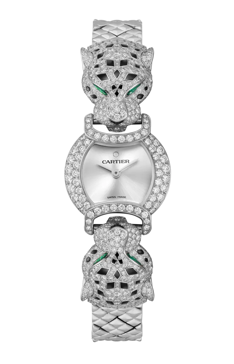 

La panthère de cartier, белое золото, бриллианты, изумруд, кварц - hpi01735 CARTIER