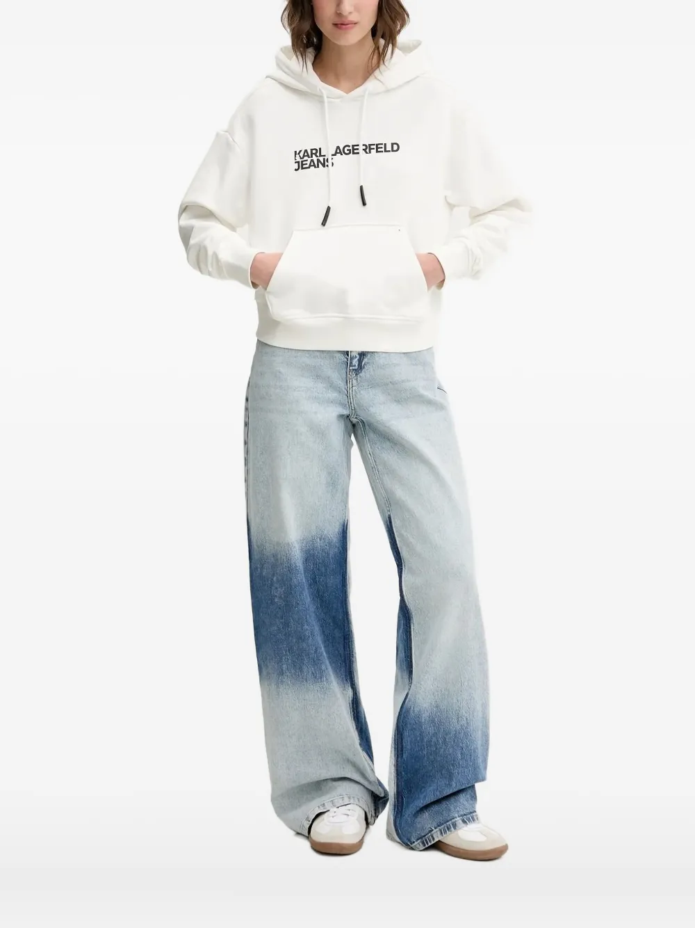 

Худи с карманом-муфтой Karl Lagerfeld Jeans, белый