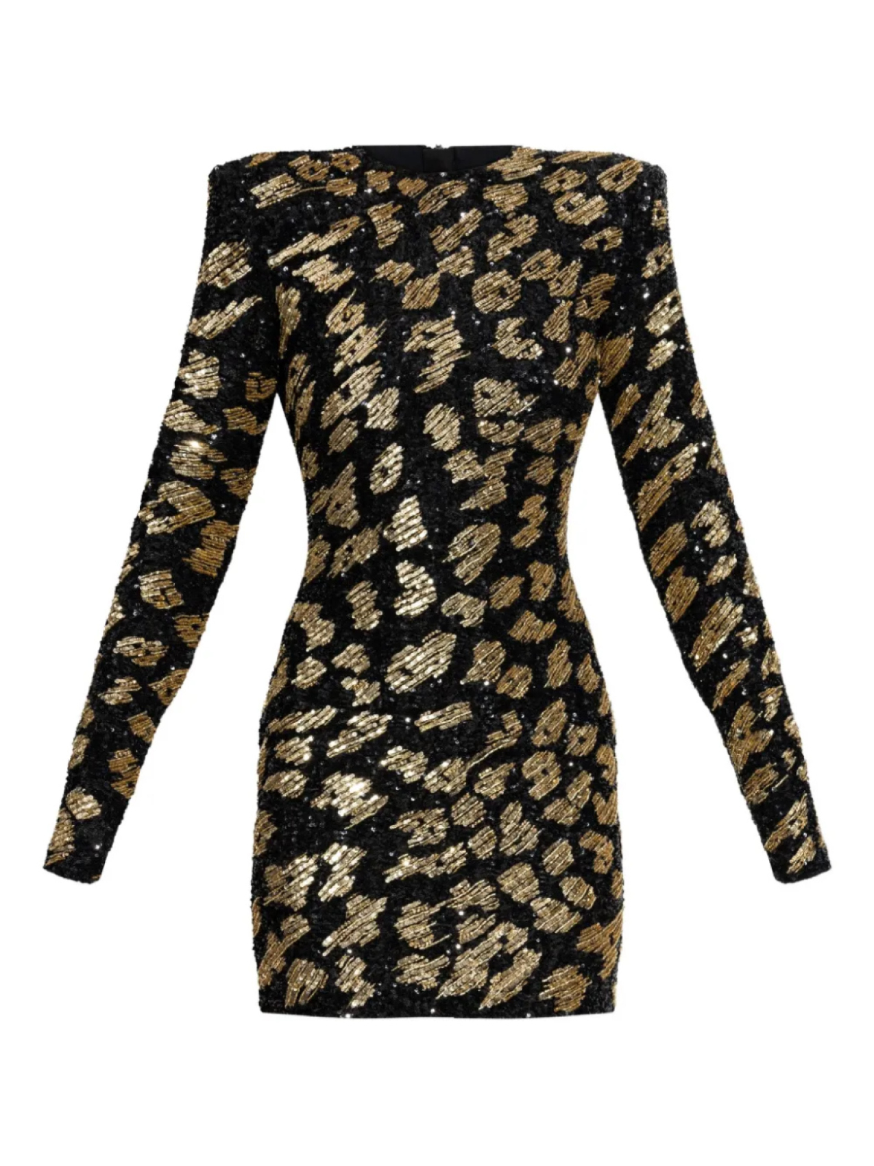 

Мини-платье, украшенное пайетками Balmain, черный