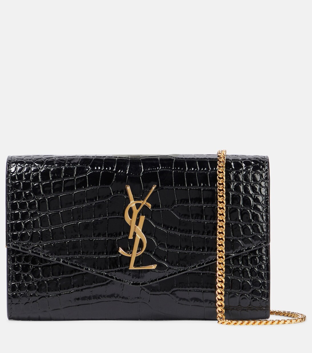 

Кожаный кошелек Uptown на цепочке Saint Laurent, черный