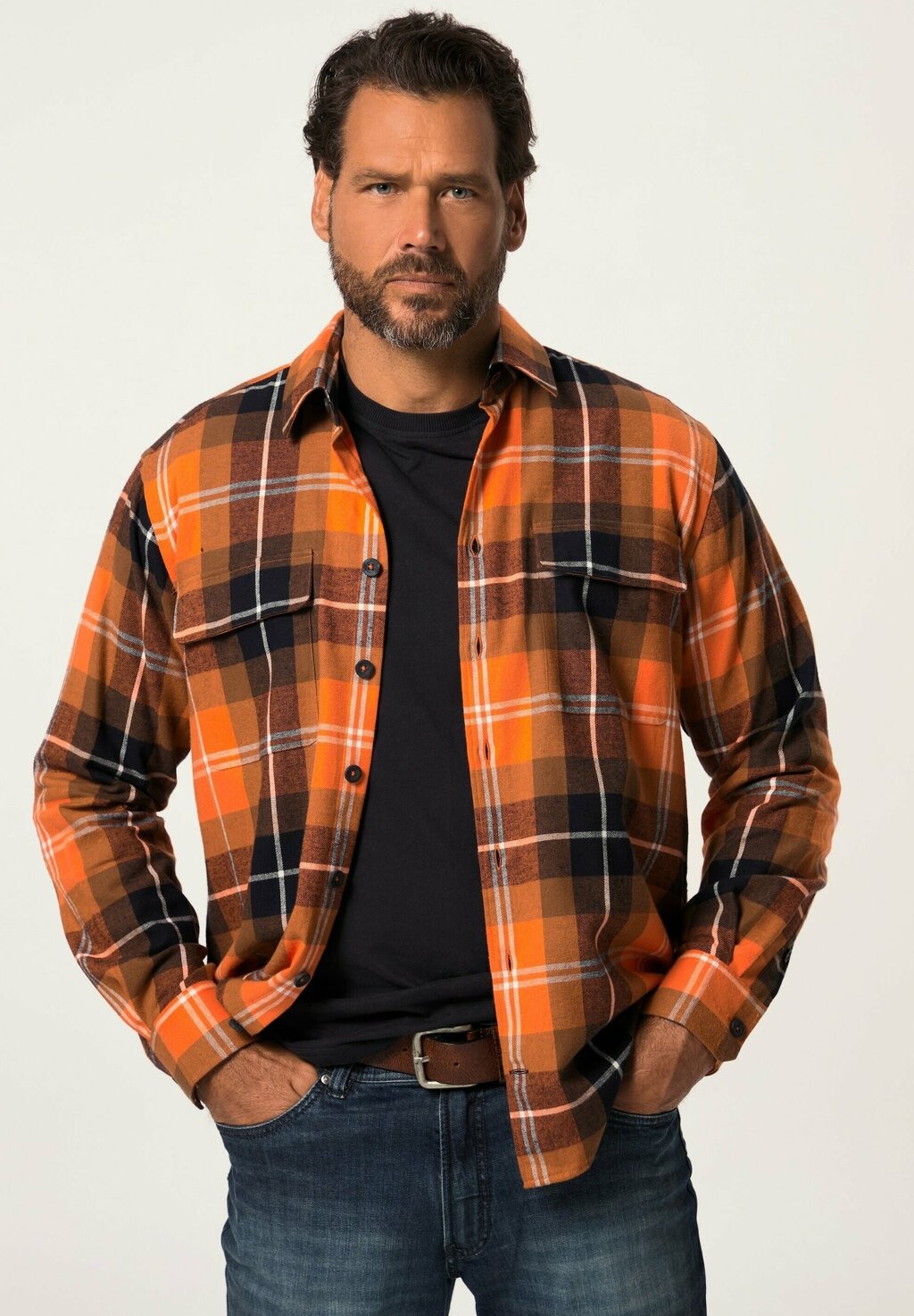 

Рубашка KARO-LANGARM MODERN FIT KENTKRAGEN BIS 8 XL JP1880, цвет clementine