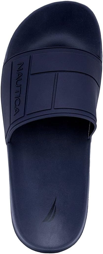 Мужские сандалии Nautica с открытым носком- удобные домашние и душевые тапочки, темно-синий — фото 4