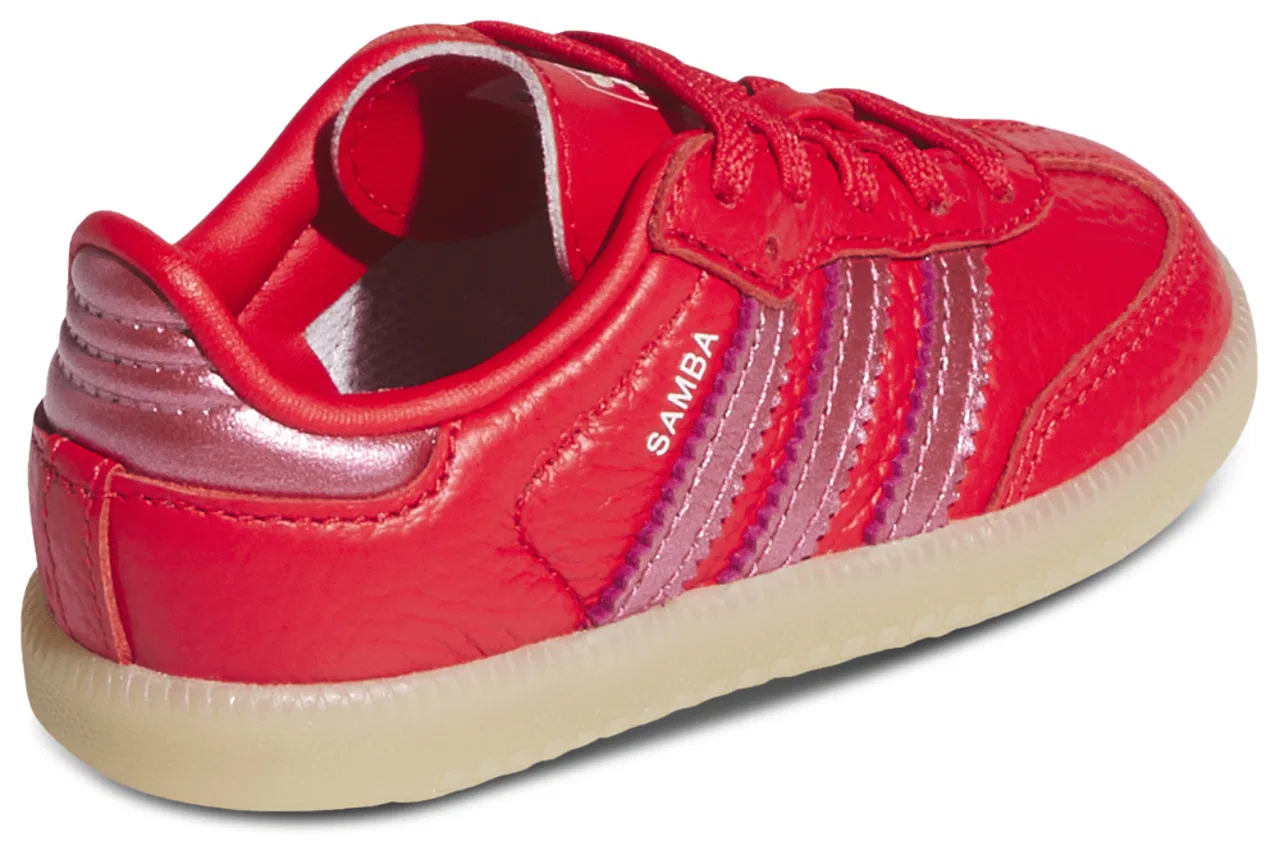 Кеды для девочек Samba Adidas, цвет White/Metallic Red/Gum — фото 3
