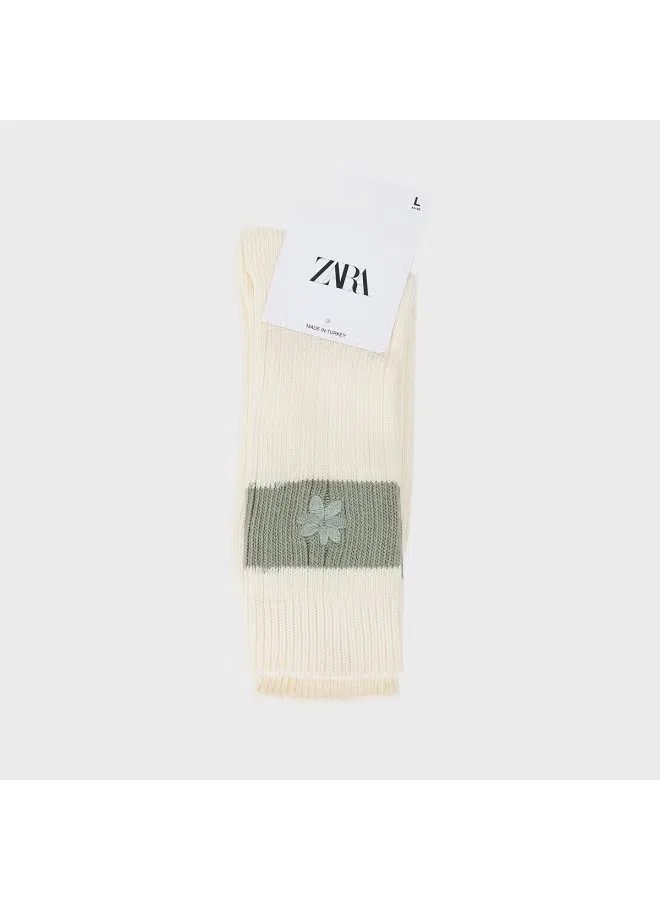 Носки с цветными блоками Zara, бежевый — фото 2