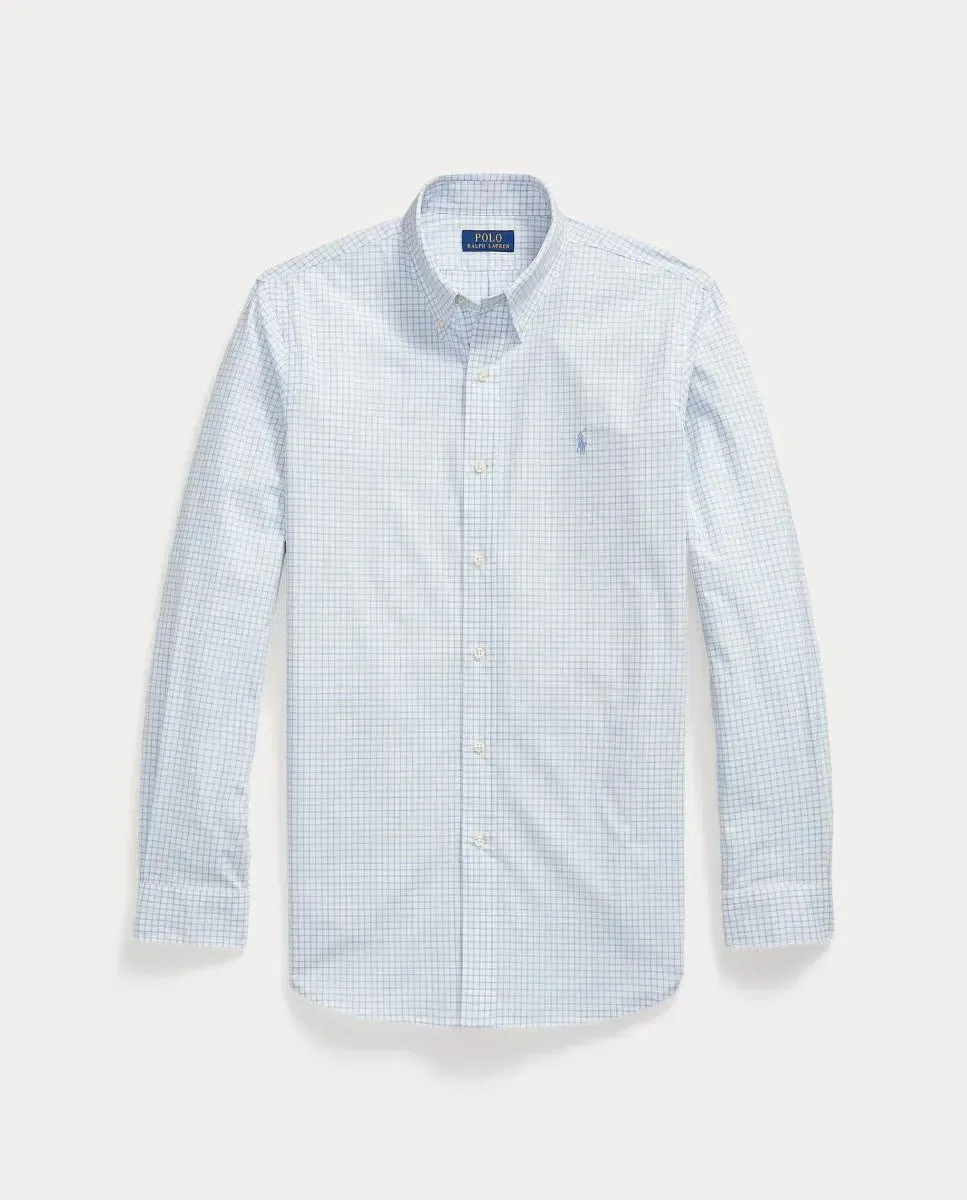 Мужская рубашка Regular Fit из эластичного поплина Polo Ralph Lauren, Azul Claro — фото 4