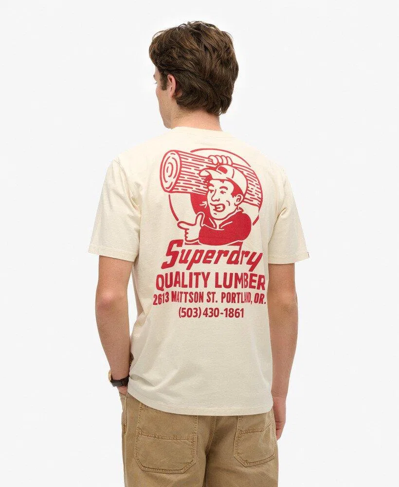 Мужская хлопковая футболка Loose Trade Tools Superdry, Weiß